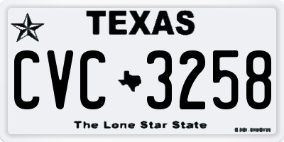 TX license plate CVC3258