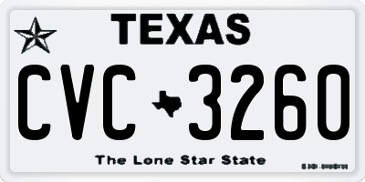 TX license plate CVC3260