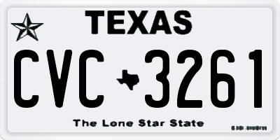 TX license plate CVC3261