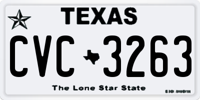 TX license plate CVC3263