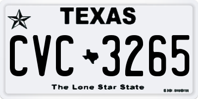 TX license plate CVC3265