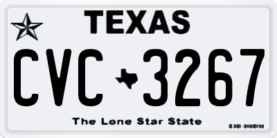 TX license plate CVC3267