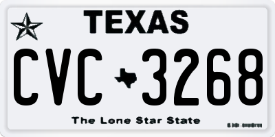 TX license plate CVC3268