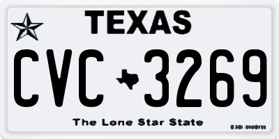 TX license plate CVC3269