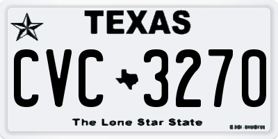 TX license plate CVC3270
