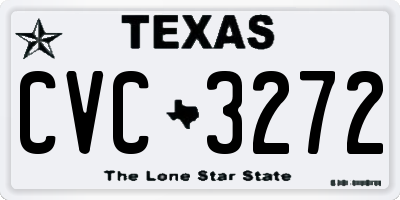 TX license plate CVC3272