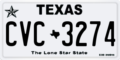TX license plate CVC3274