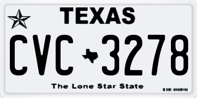 TX license plate CVC3278