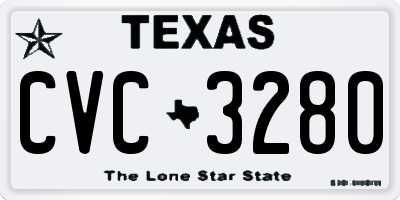 TX license plate CVC3280