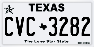 TX license plate CVC3282
