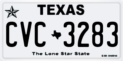 TX license plate CVC3283