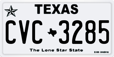 TX license plate CVC3285