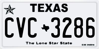 TX license plate CVC3286