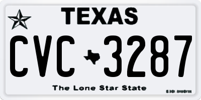 TX license plate CVC3287