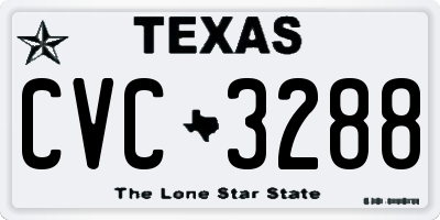 TX license plate CVC3288