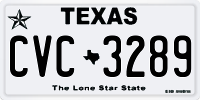 TX license plate CVC3289