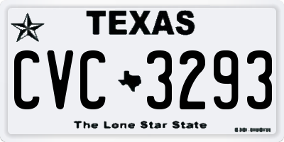 TX license plate CVC3293
