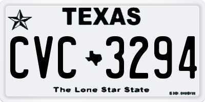 TX license plate CVC3294