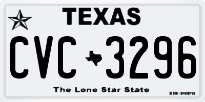 TX license plate CVC3296