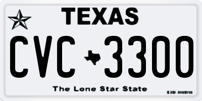 TX license plate CVC3300