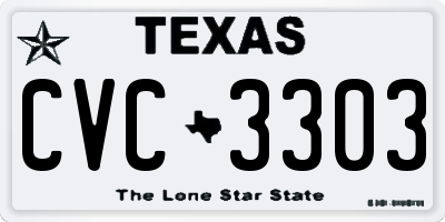 TX license plate CVC3303
