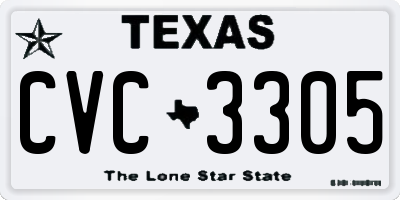 TX license plate CVC3305