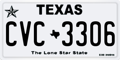 TX license plate CVC3306