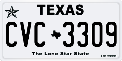 TX license plate CVC3309
