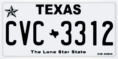 TX license plate CVC3312