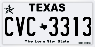 TX license plate CVC3313