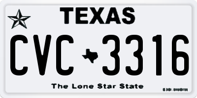 TX license plate CVC3316