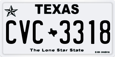 TX license plate CVC3318