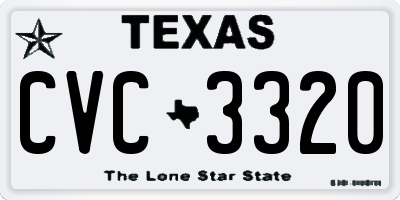 TX license plate CVC3320