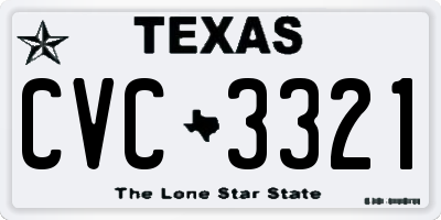 TX license plate CVC3321