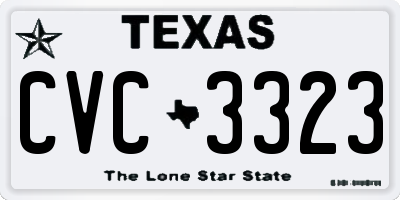 TX license plate CVC3323