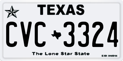 TX license plate CVC3324