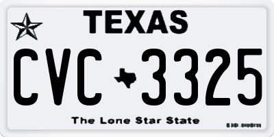 TX license plate CVC3325