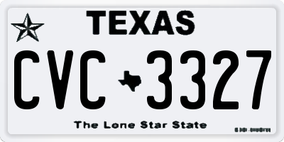 TX license plate CVC3327