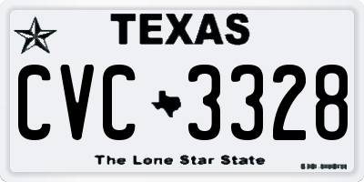 TX license plate CVC3328