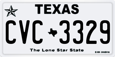 TX license plate CVC3329