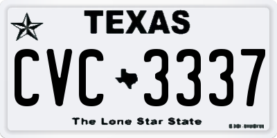 TX license plate CVC3337