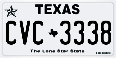 TX license plate CVC3338