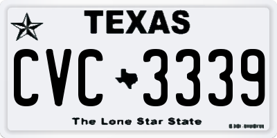 TX license plate CVC3339