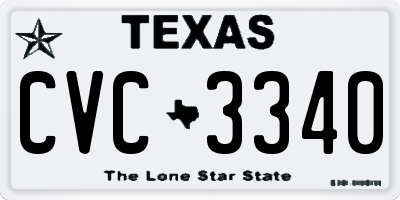 TX license plate CVC3340