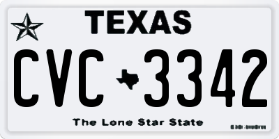 TX license plate CVC3342