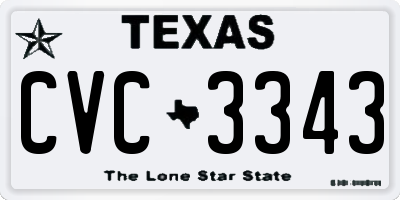 TX license plate CVC3343