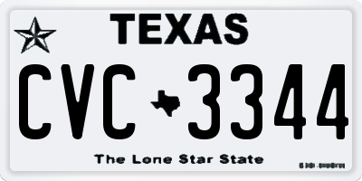 TX license plate CVC3344
