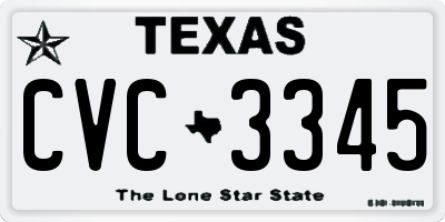TX license plate CVC3345