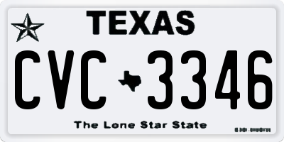 TX license plate CVC3346