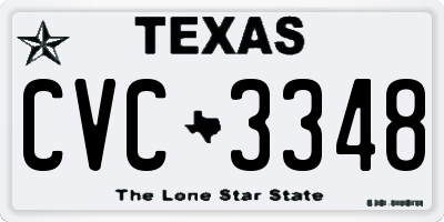 TX license plate CVC3348